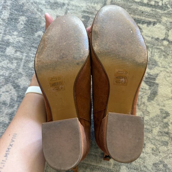 Madewell Chestnut Brown Suede Ankle Boots 8 - Picture 4 of 4